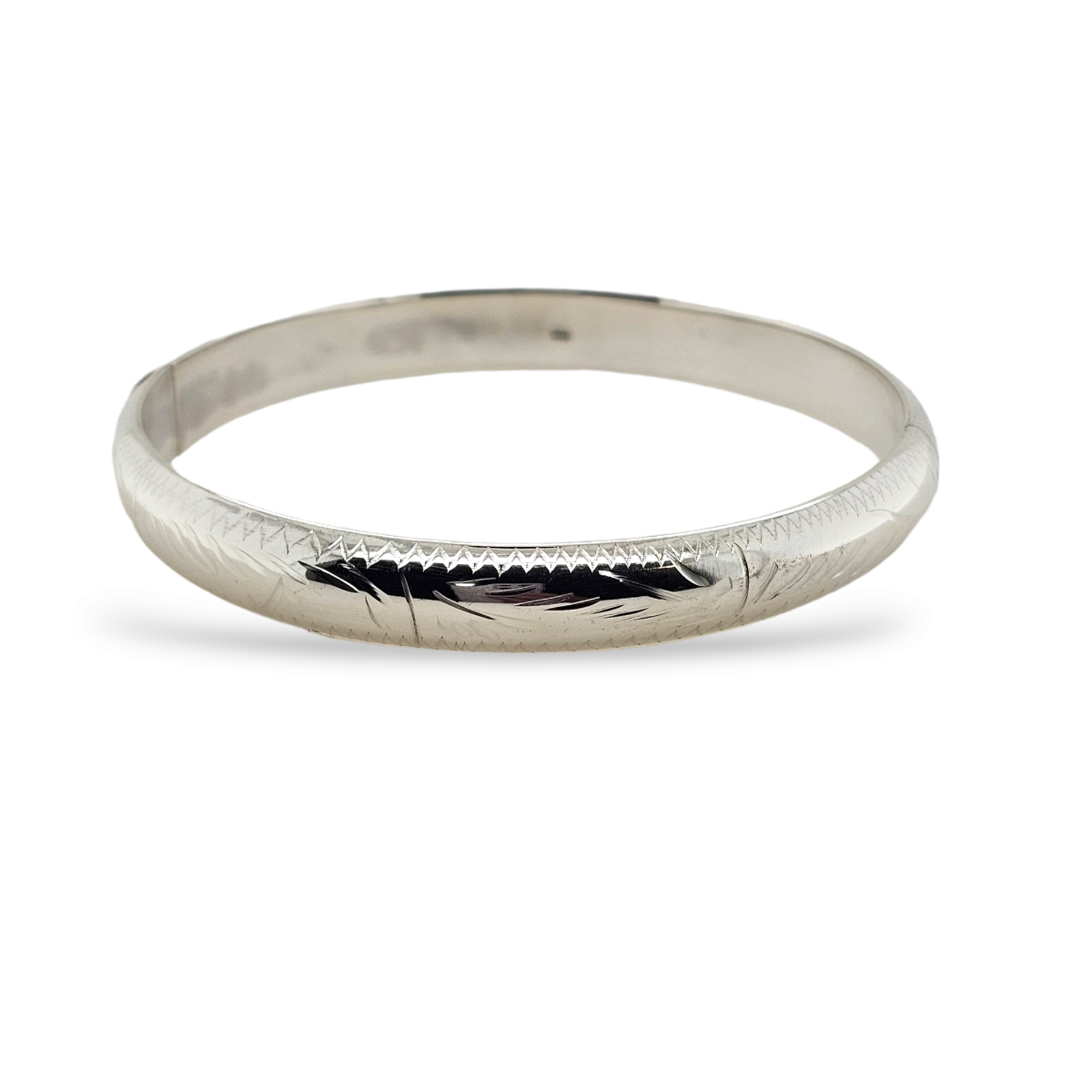 BANGLE S/S 10 X 60mm ENGRAVED