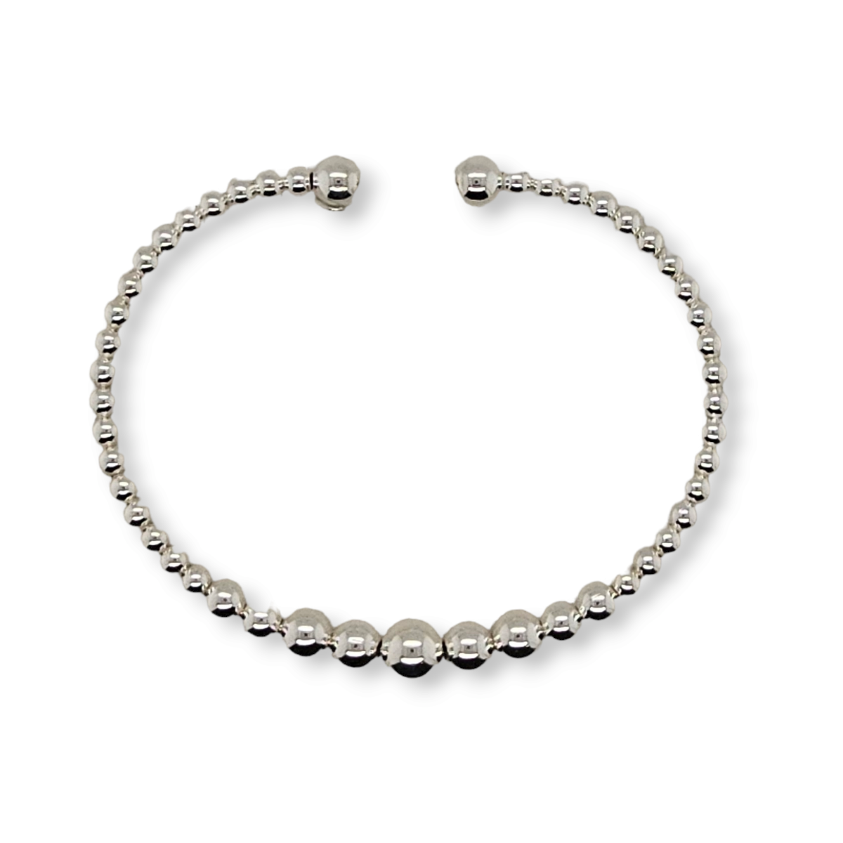 BANGLE S/S BEADED CUFF