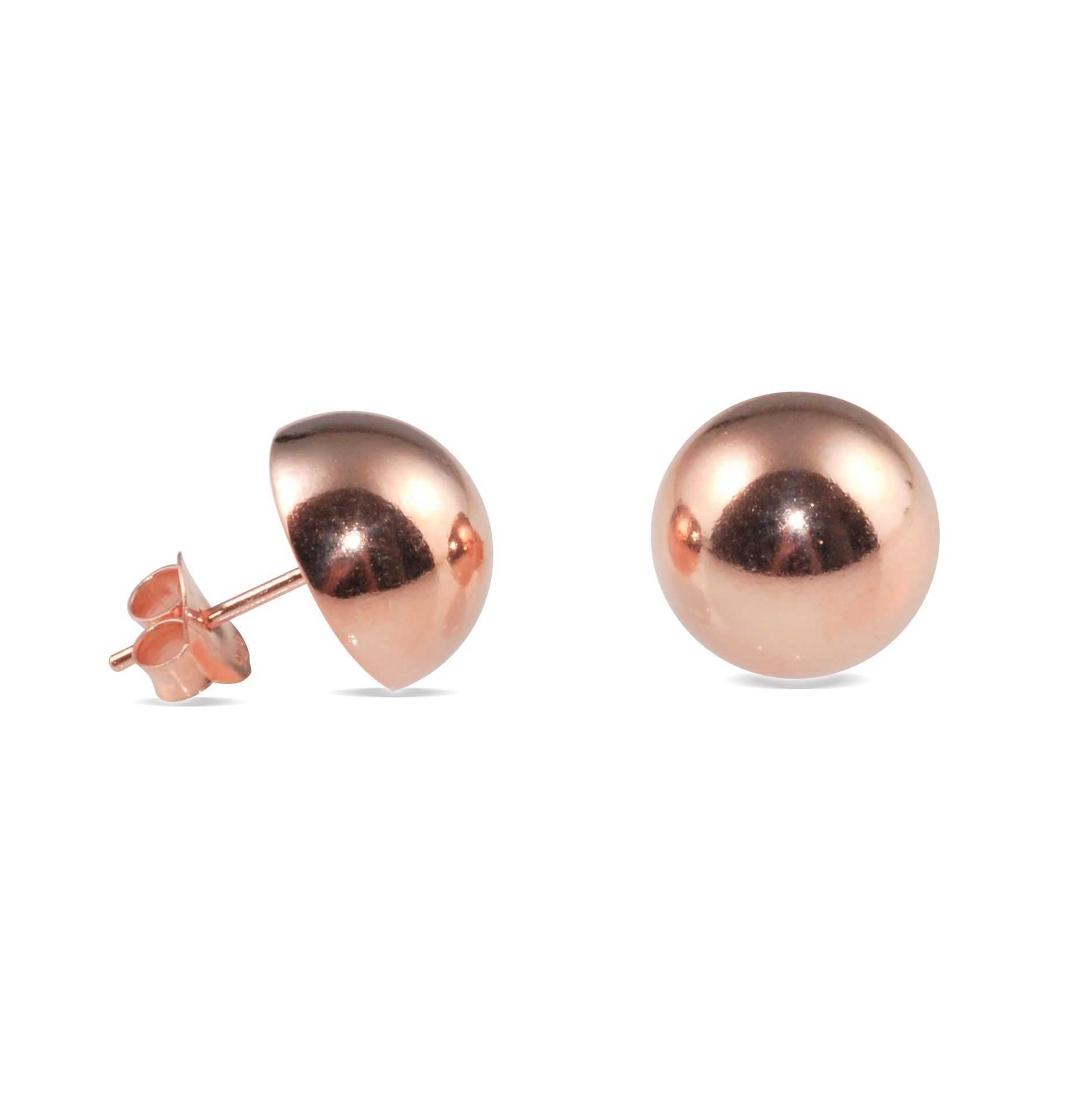 EARRINGS S/S 10mm HALFBALL RGP