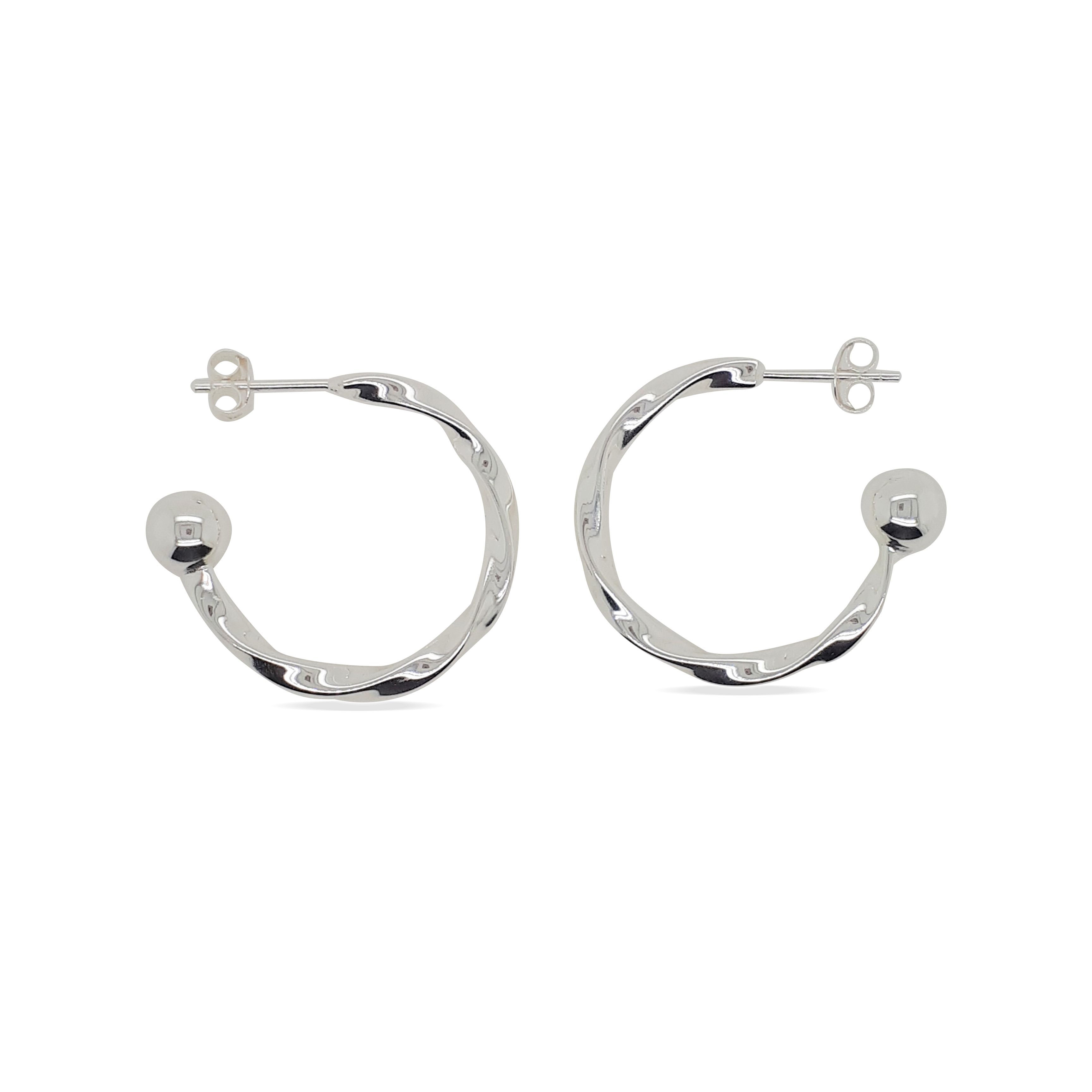 EARRINGS S/S 1/2 HOOP & BALL