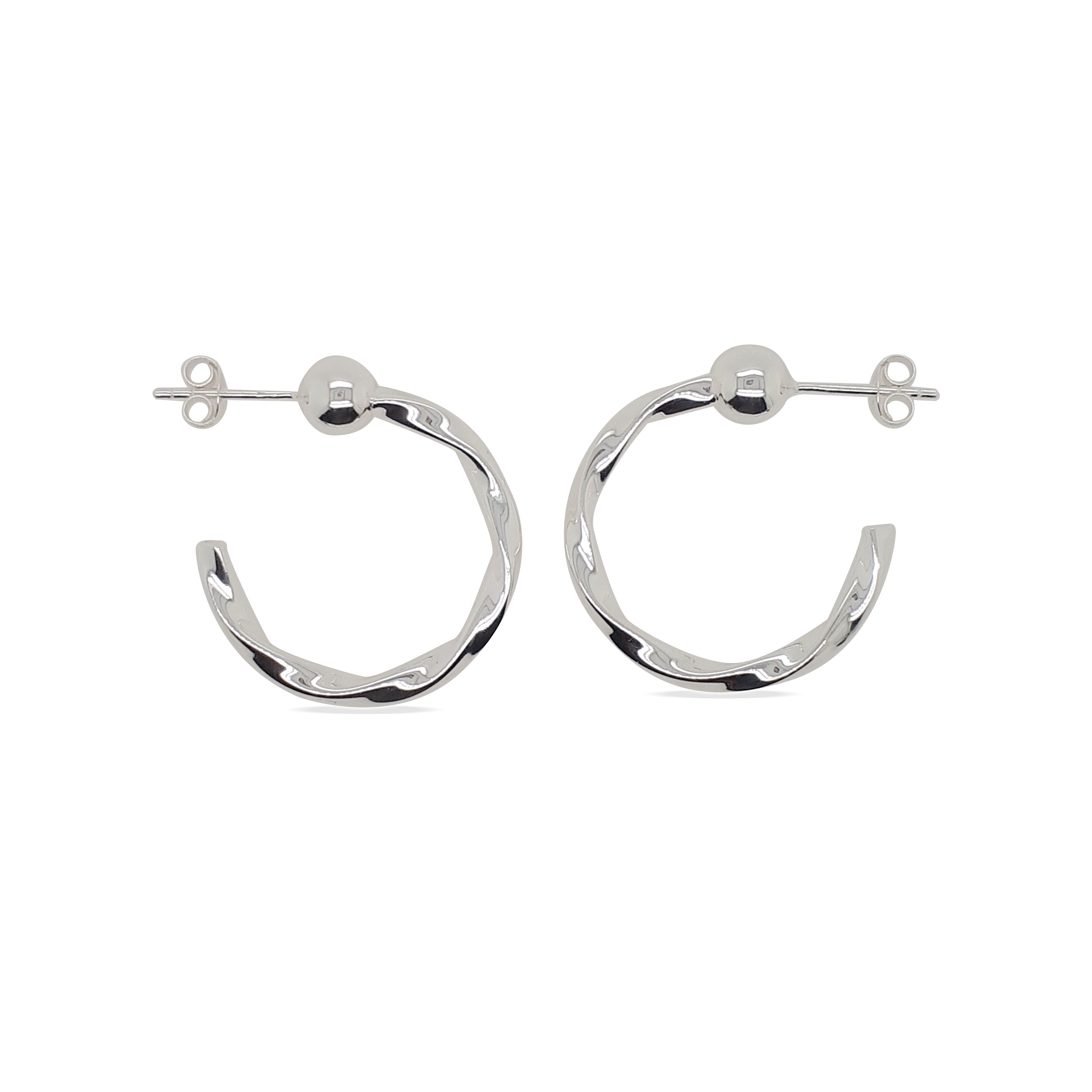 EARRINGS S/S 1/2 HOOP & BALL