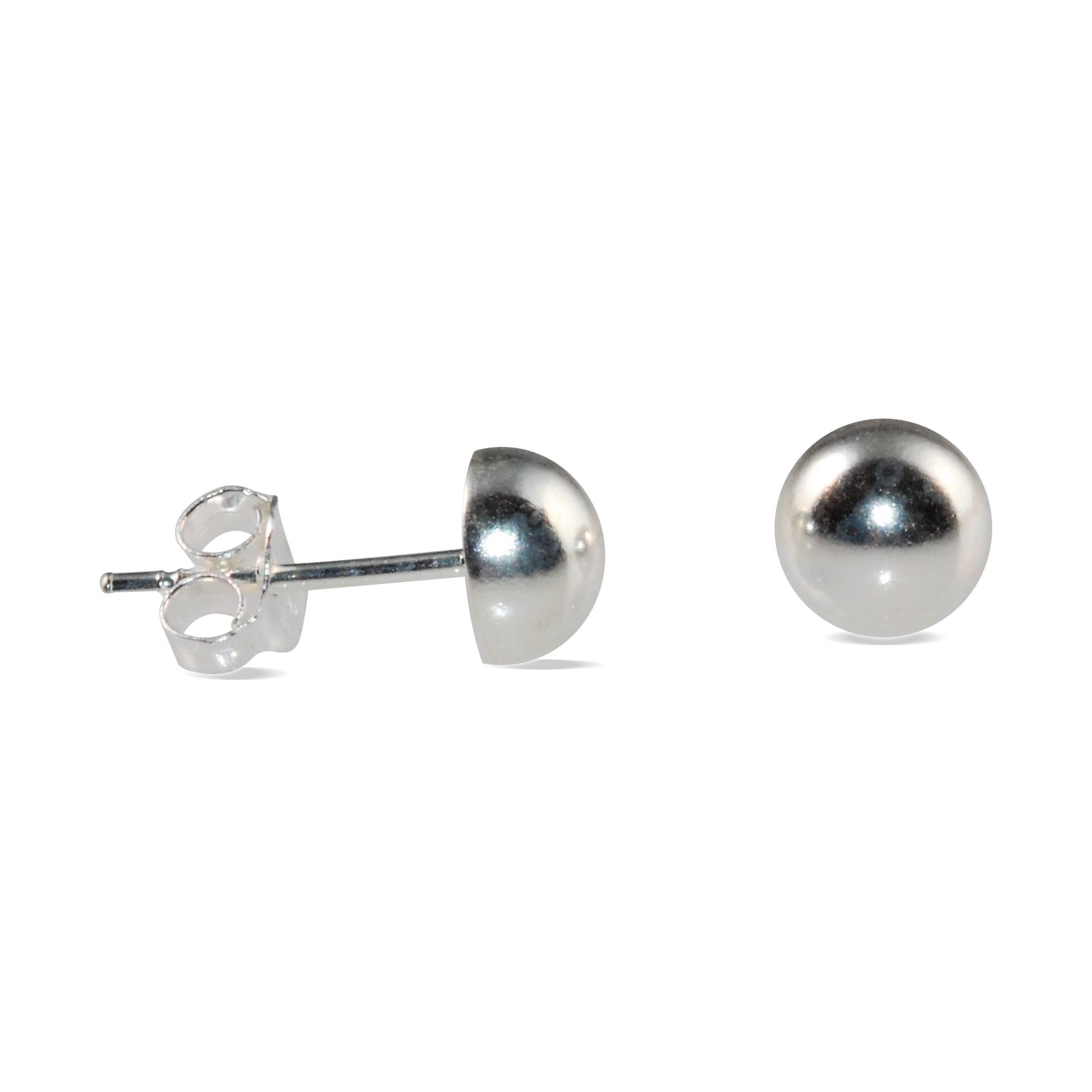 EARRINGS S/S 8mm HALF BALL STD