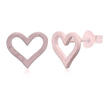 EARRINGS S/S BRUSHED HEART RGP