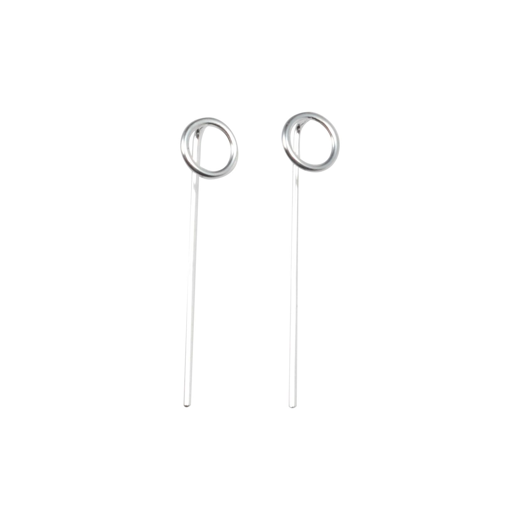 EARRINGS S/S CIRCLE BAR DROP