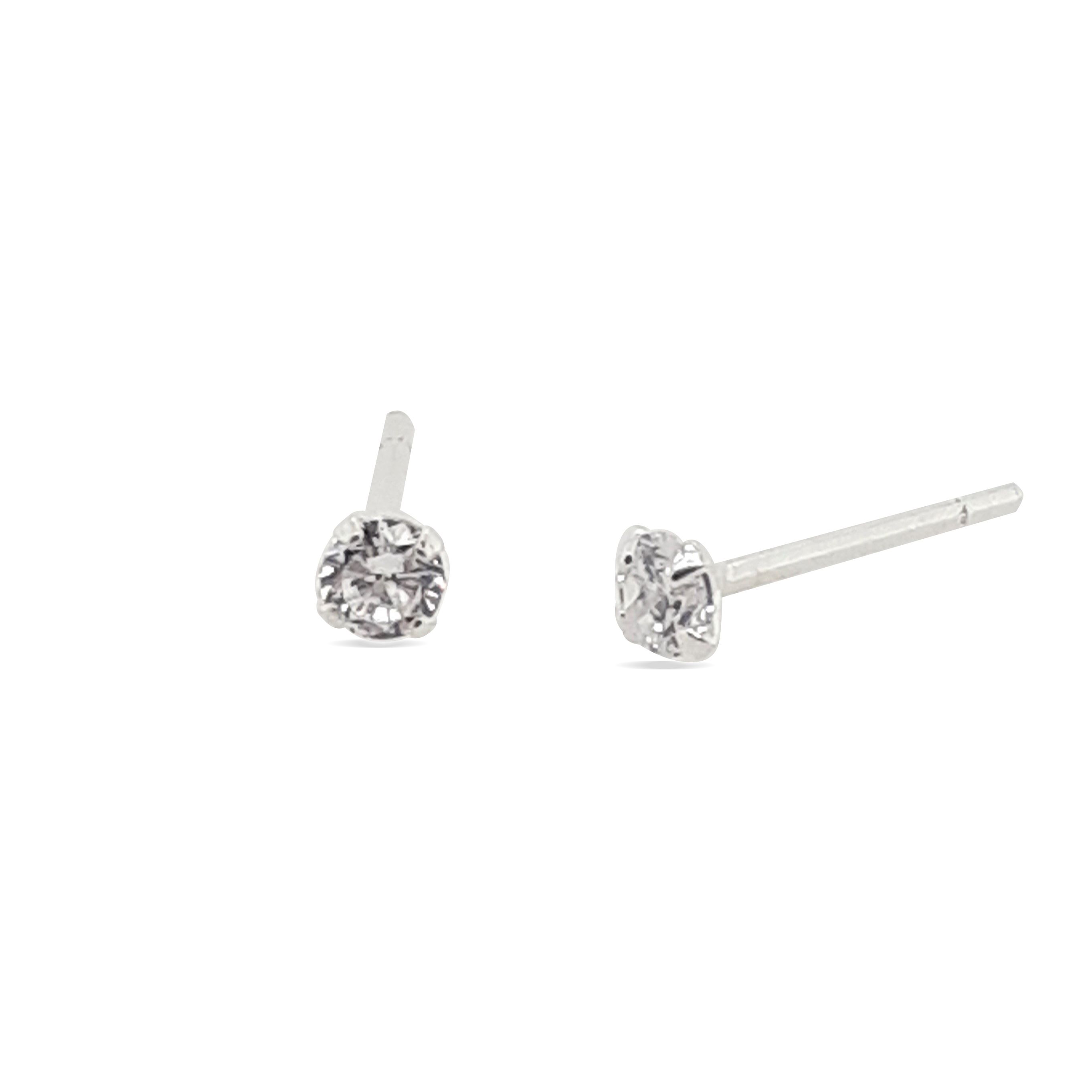 EARRINGS S/S & CZ 3mm STUDS