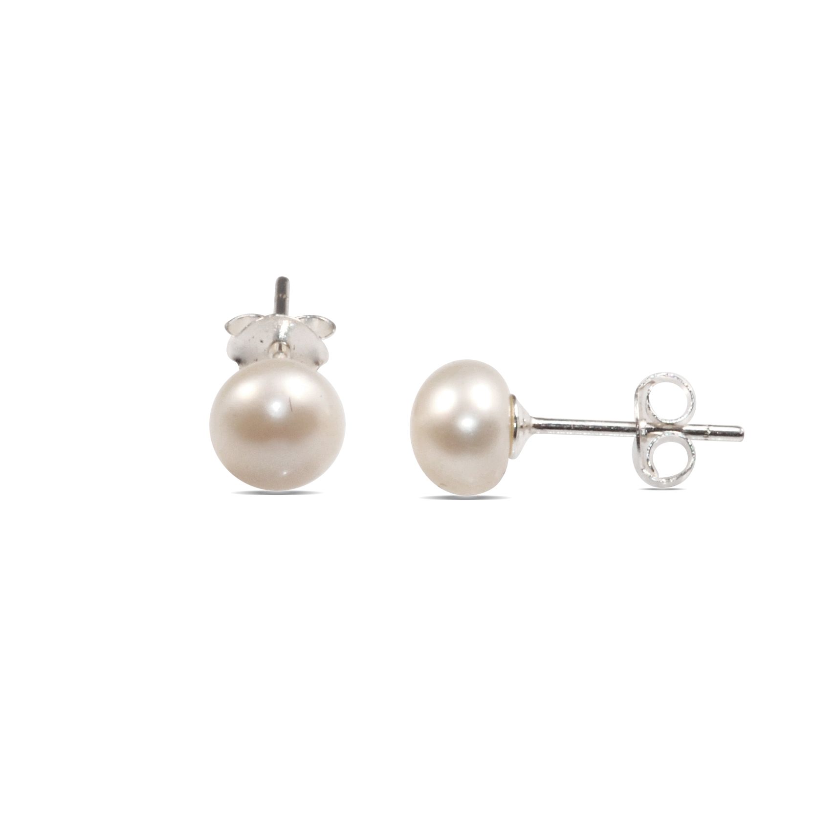 EARRINGS S/S F/W PEARL 6mm STD