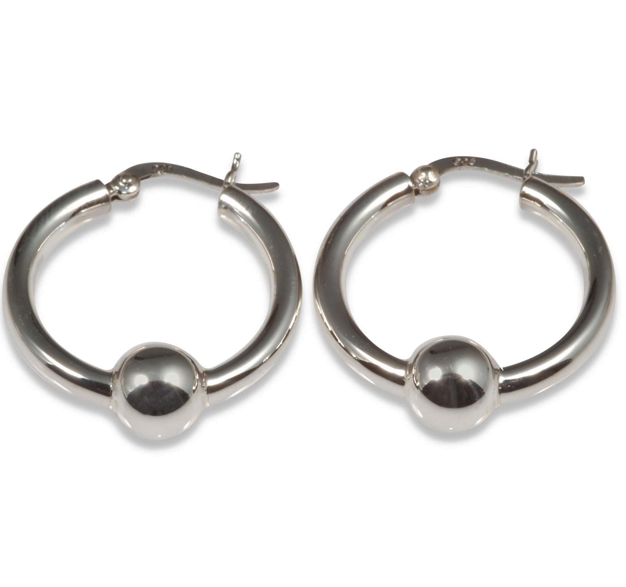 EARRINGS S/S LRG HOOP & BALL