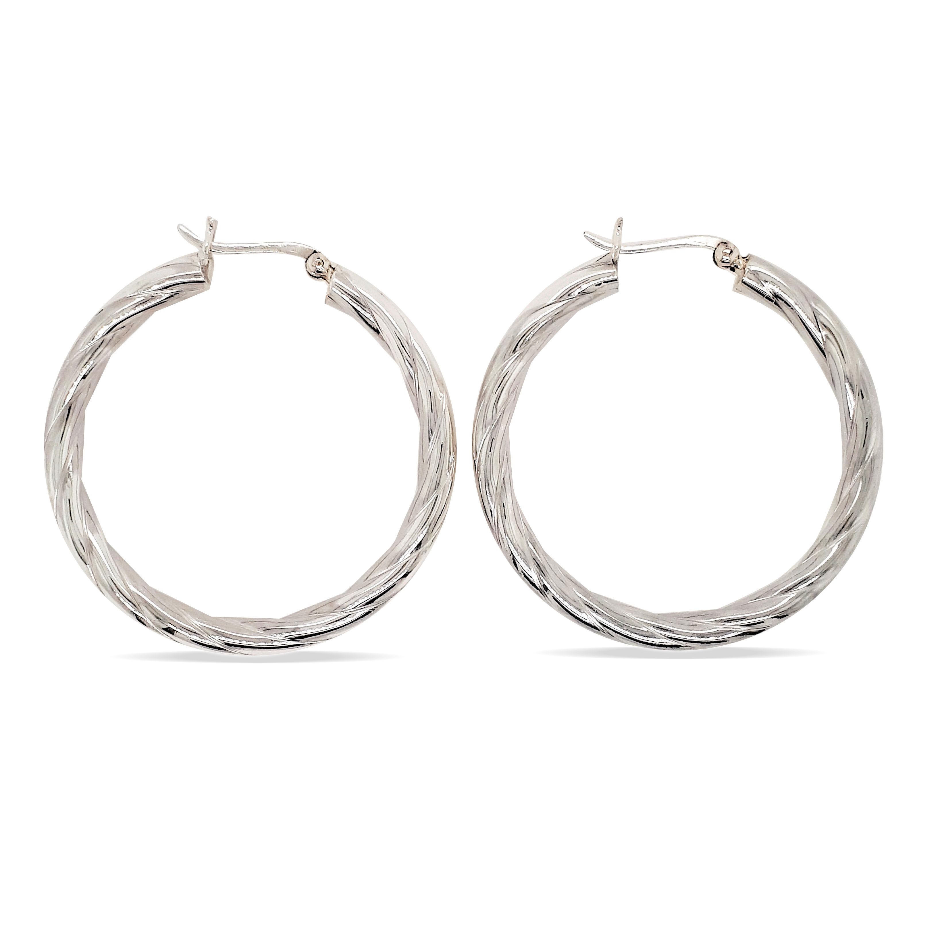 EARRINGS S/S LRG TWIST HOOPS