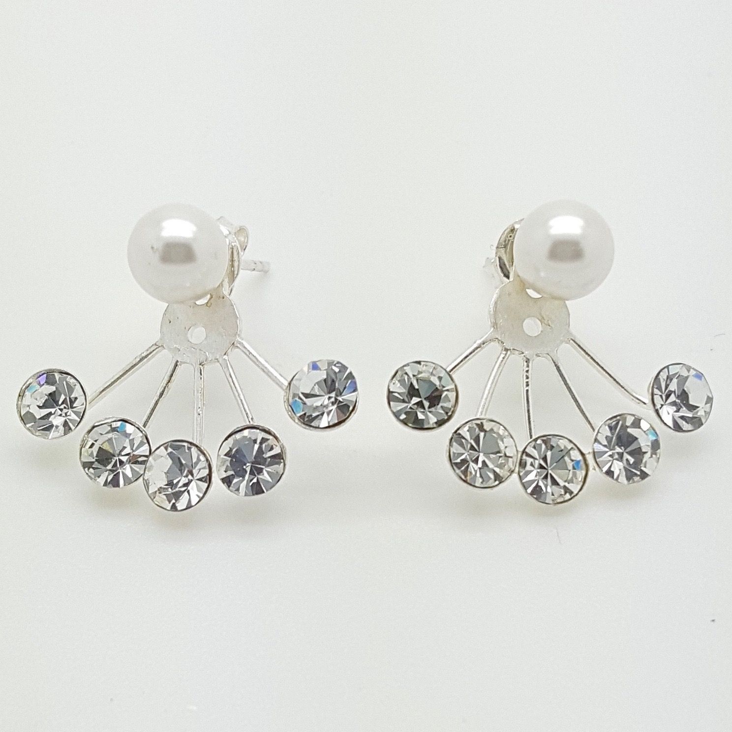 EARRINGS S/S PEARL STAR BURST