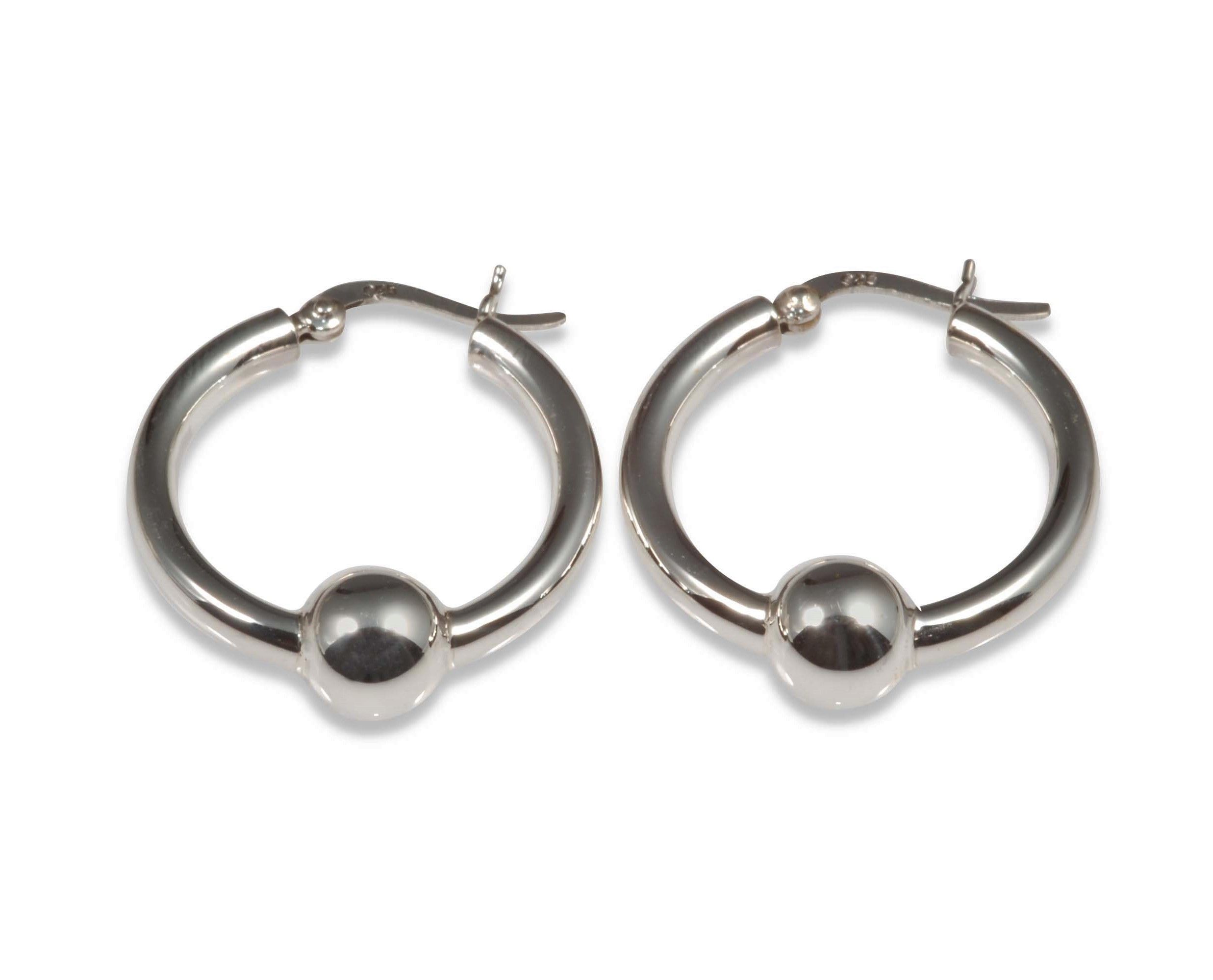 EARRINGS S/S SMALL HOOP & BALL