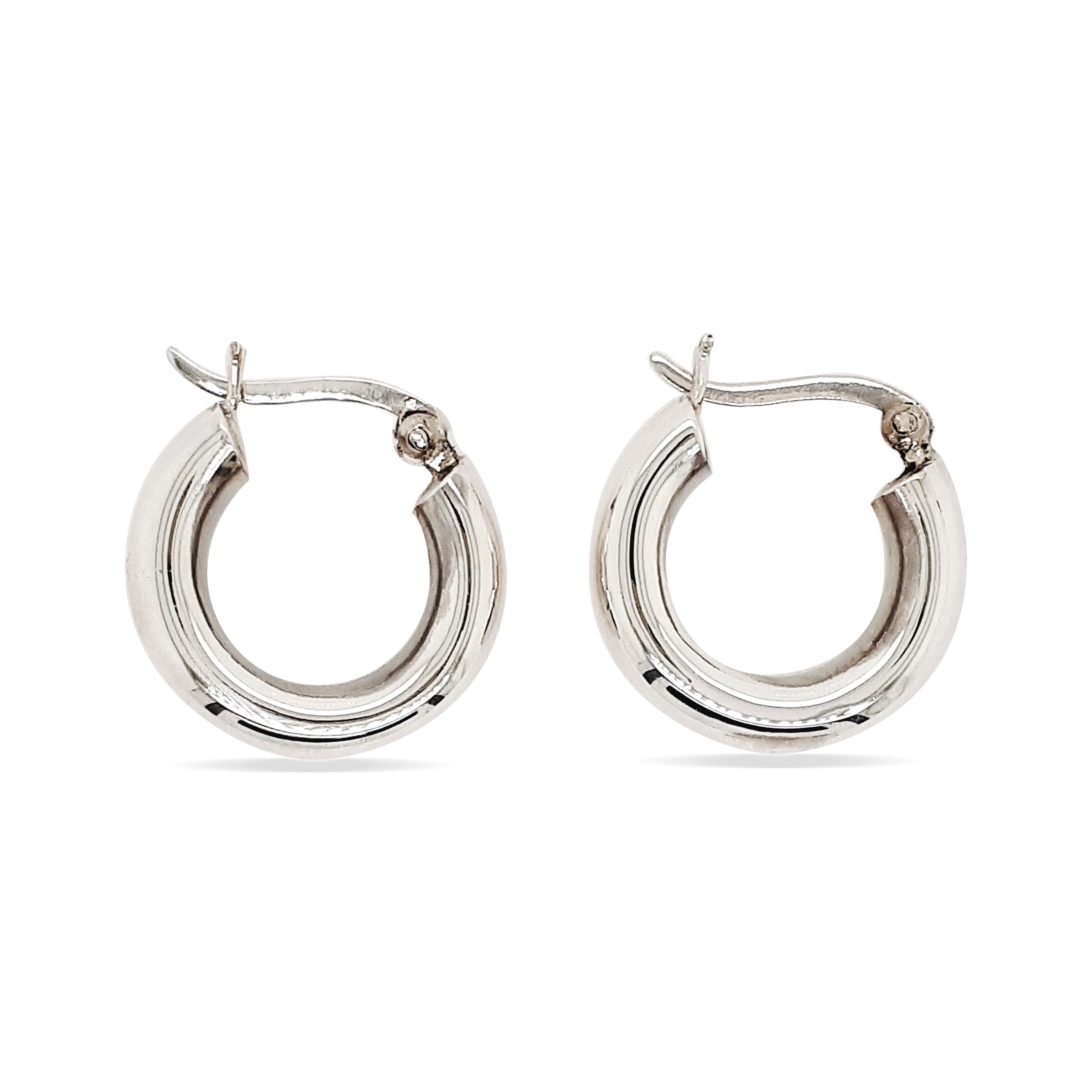 EARRINGS S/S SML THICK HOOPS