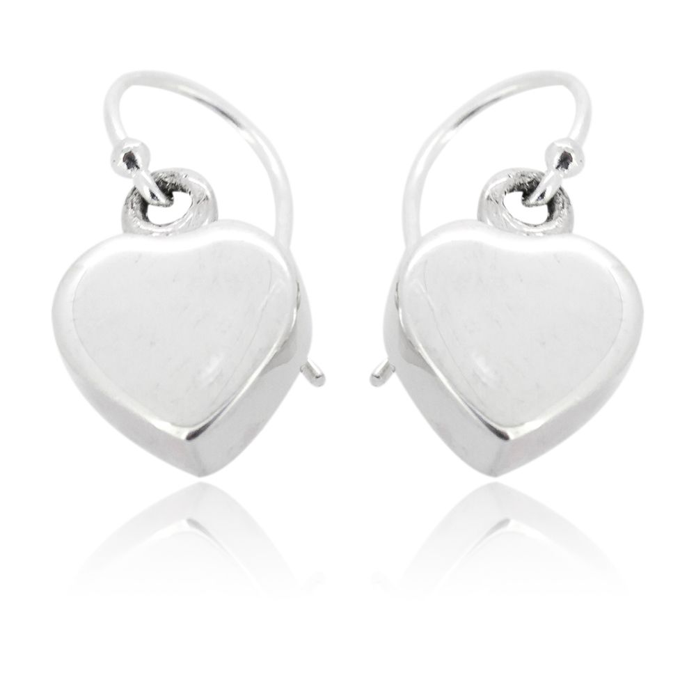 EARRINGS S/S SOLID HEART DROP