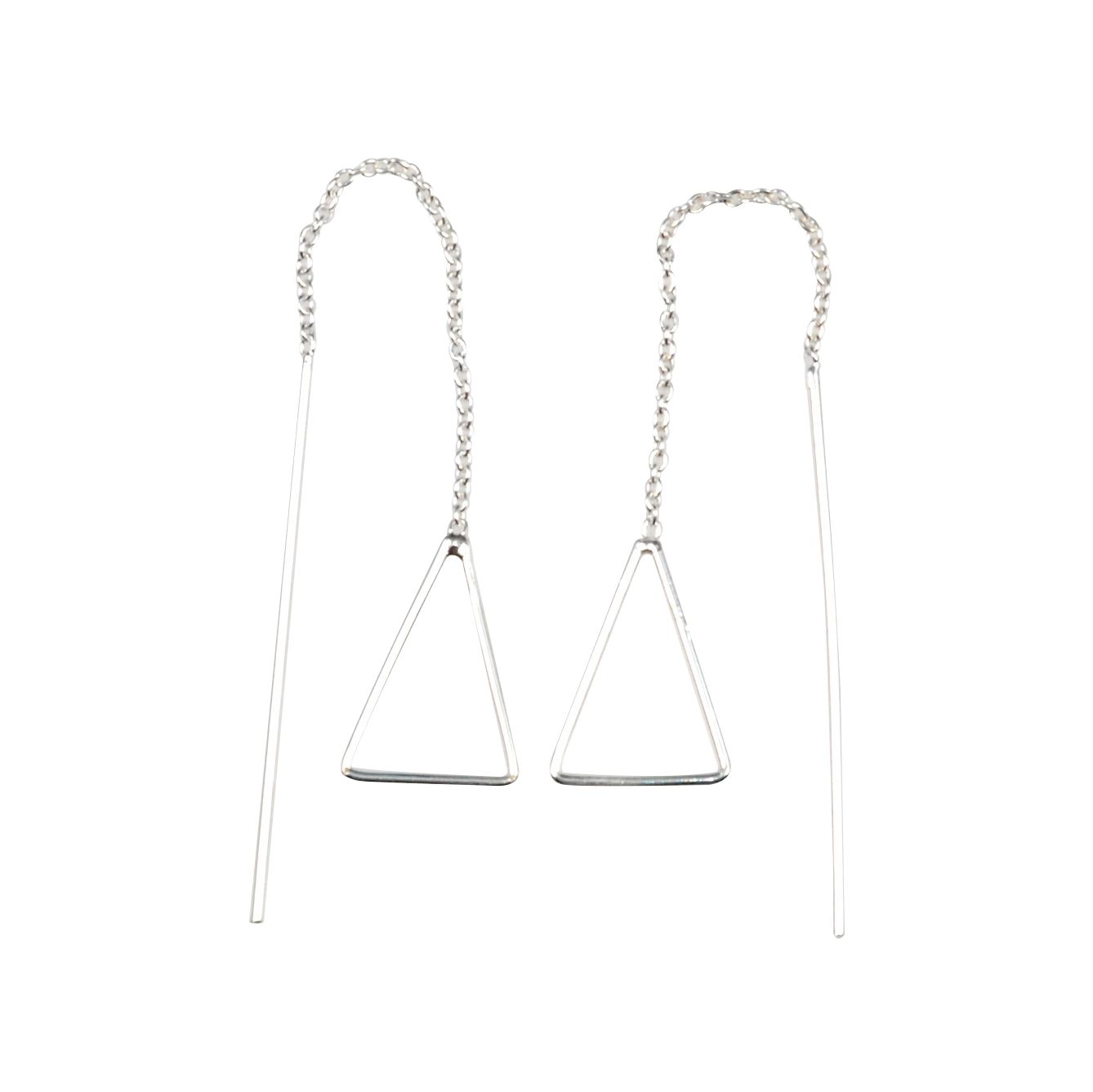 EARRINGS S/S TRIANGLE THREADS