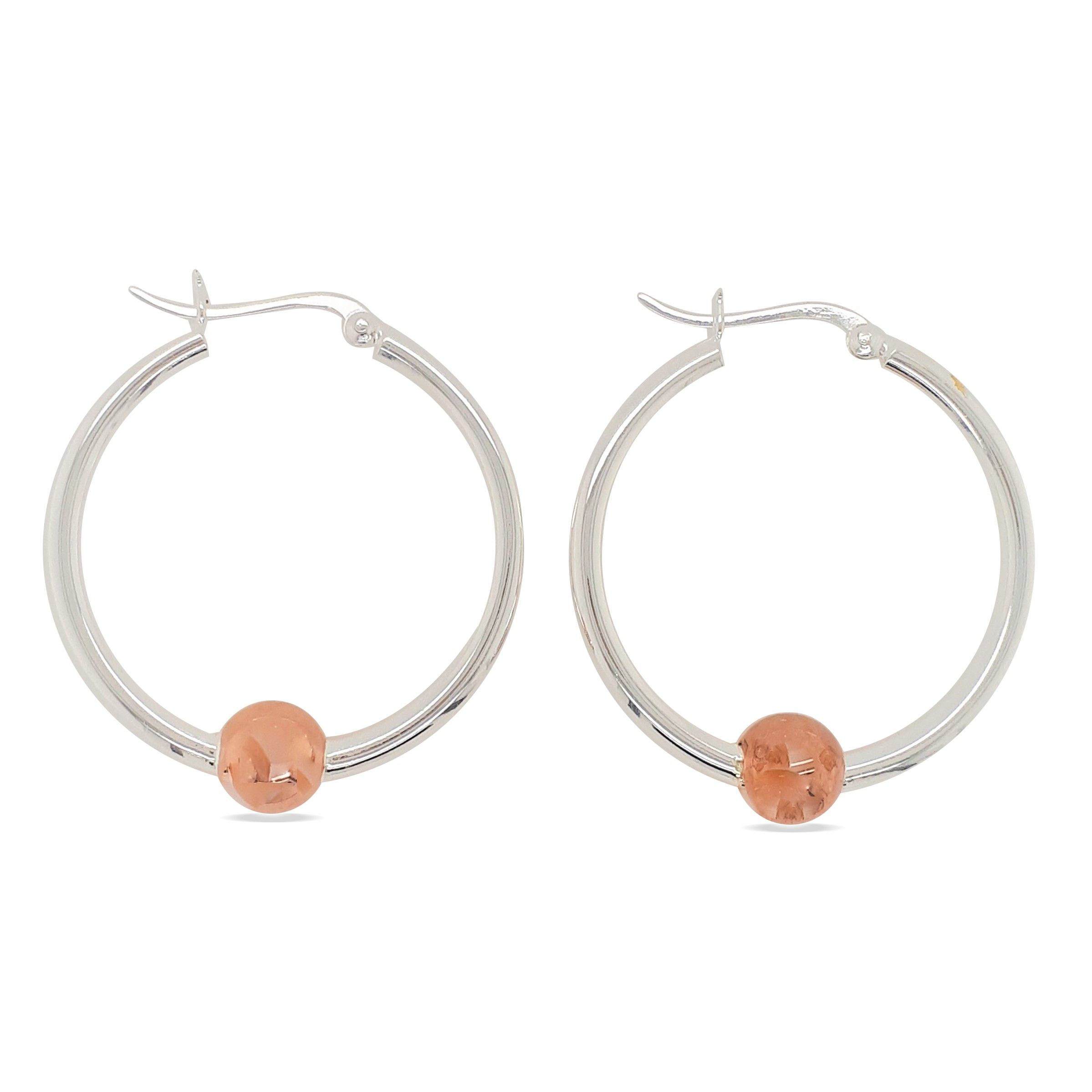 EARRINGS S/S/RGP HOOP & BALL