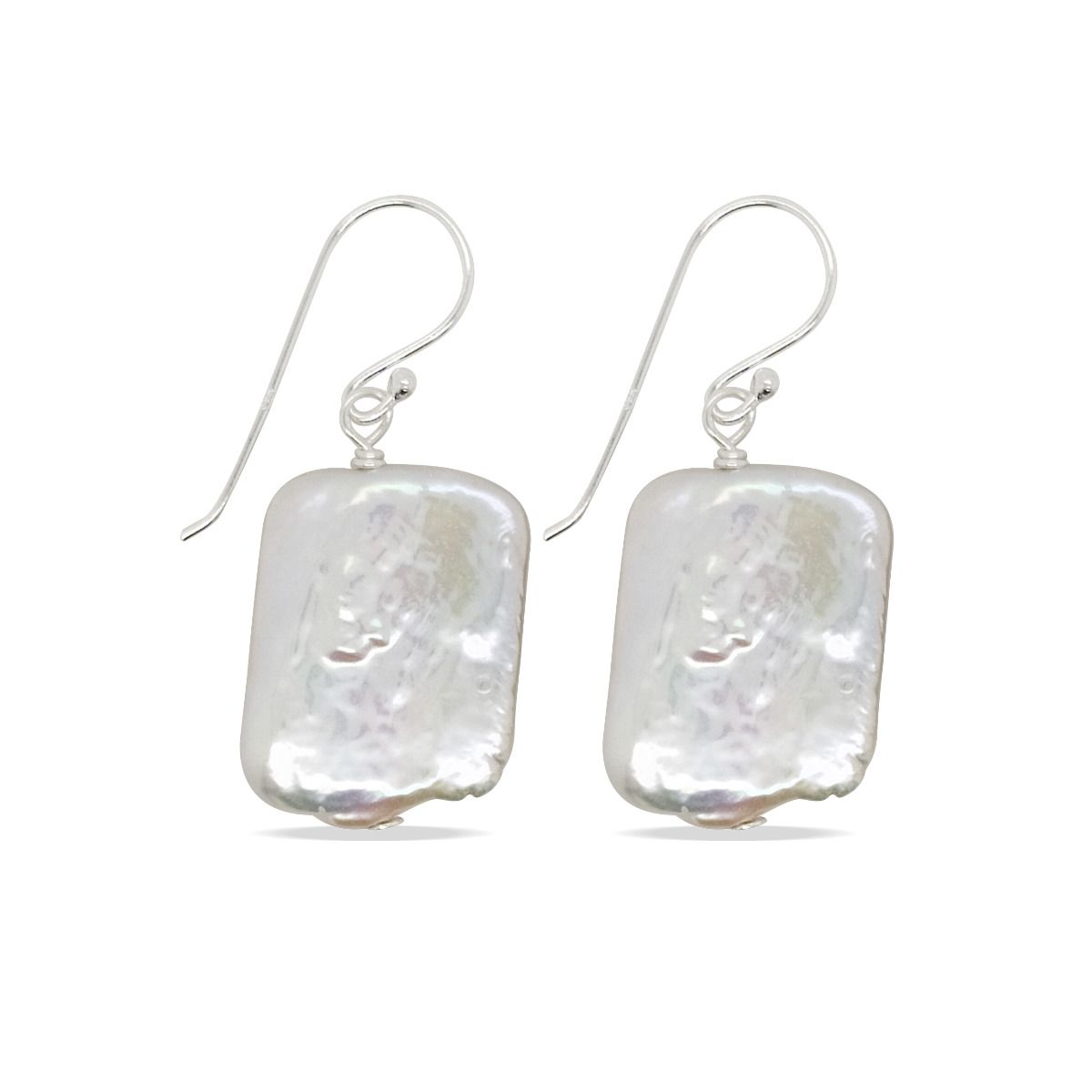 EARRINGS F/W PEARL RECTANGLE