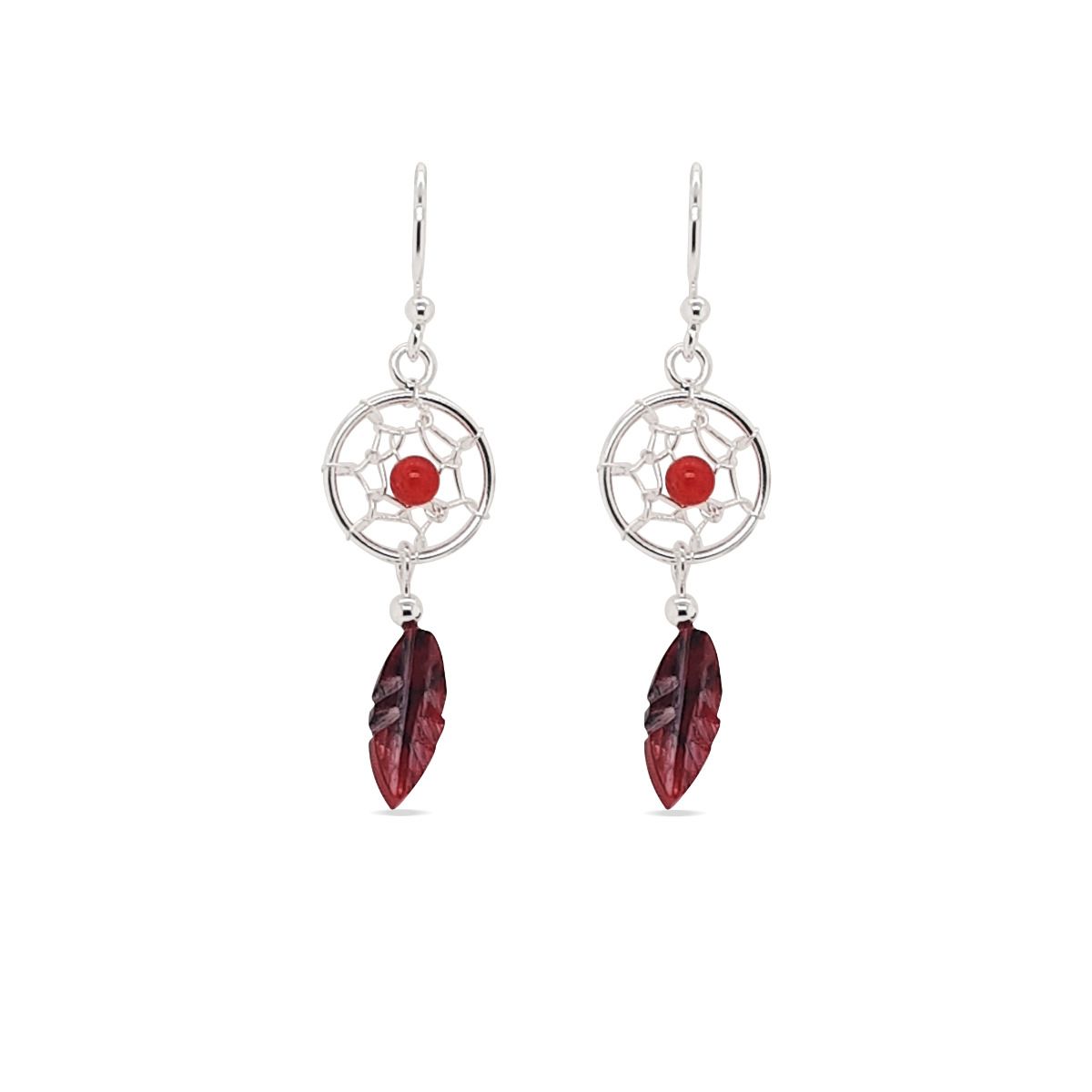 EARRINGS S/S DREAM CATCH RED