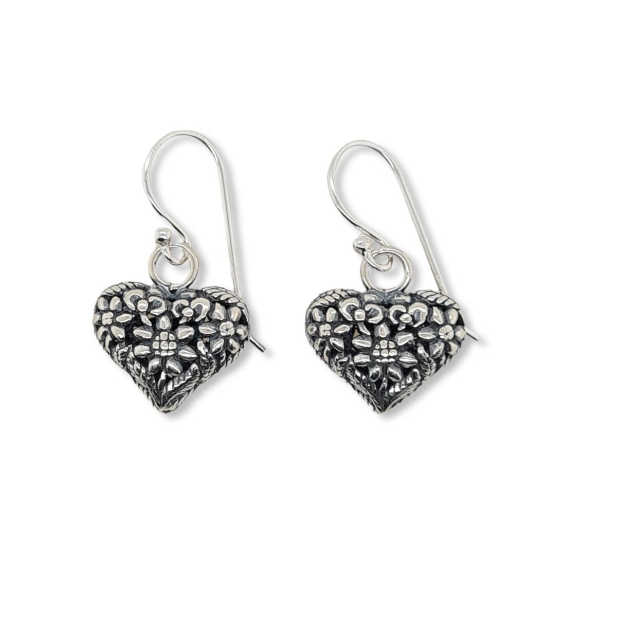 EARRINGS S/S FLOWER HEARTS