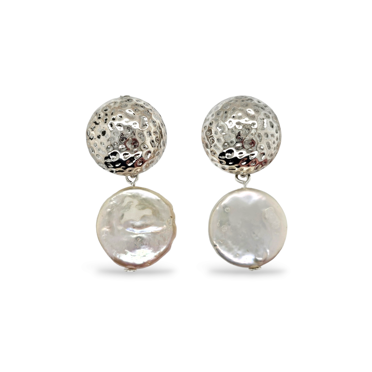 EARRINGS S/S HAM DOME & PEARL