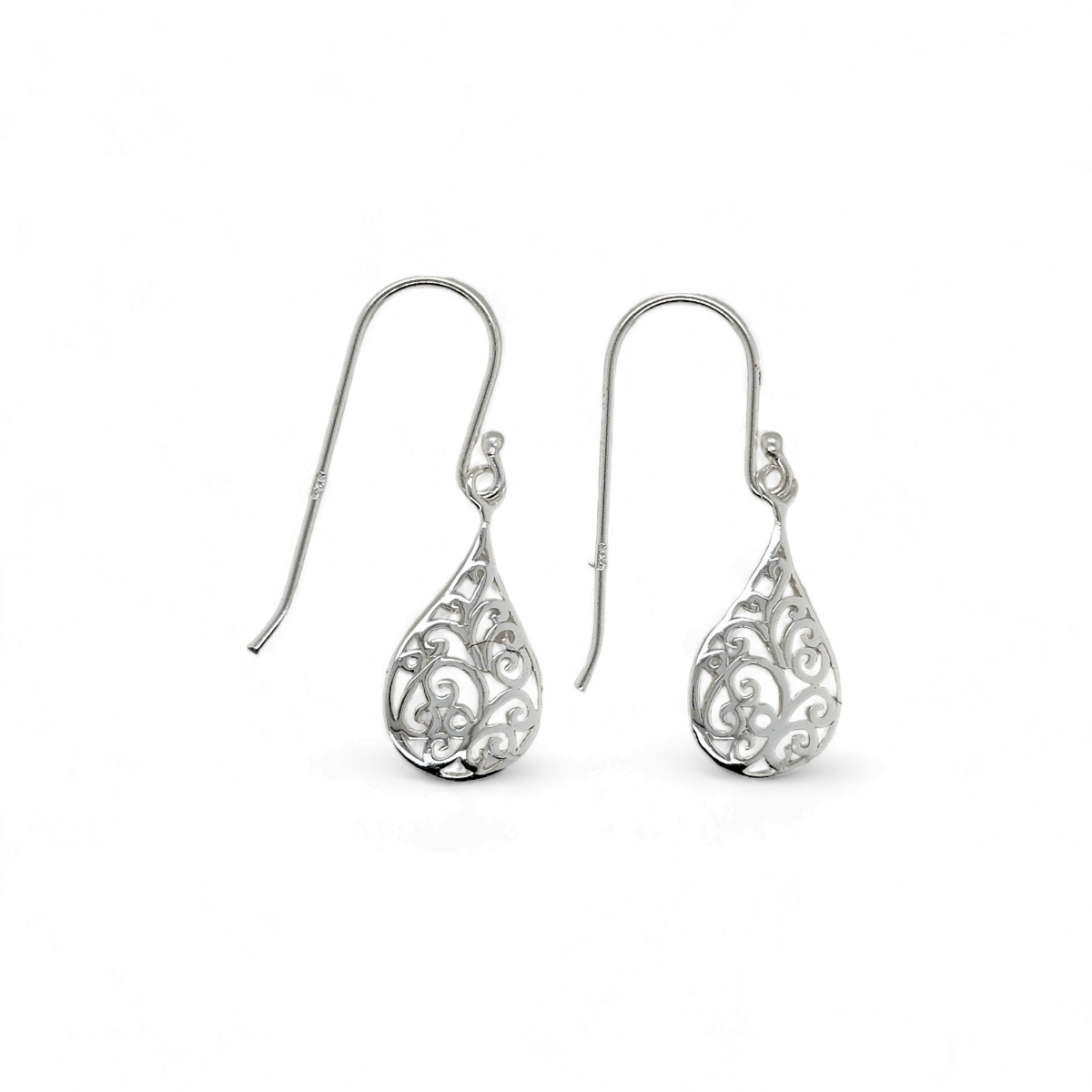 EARRINGS S/S H/POLISH SML DROP