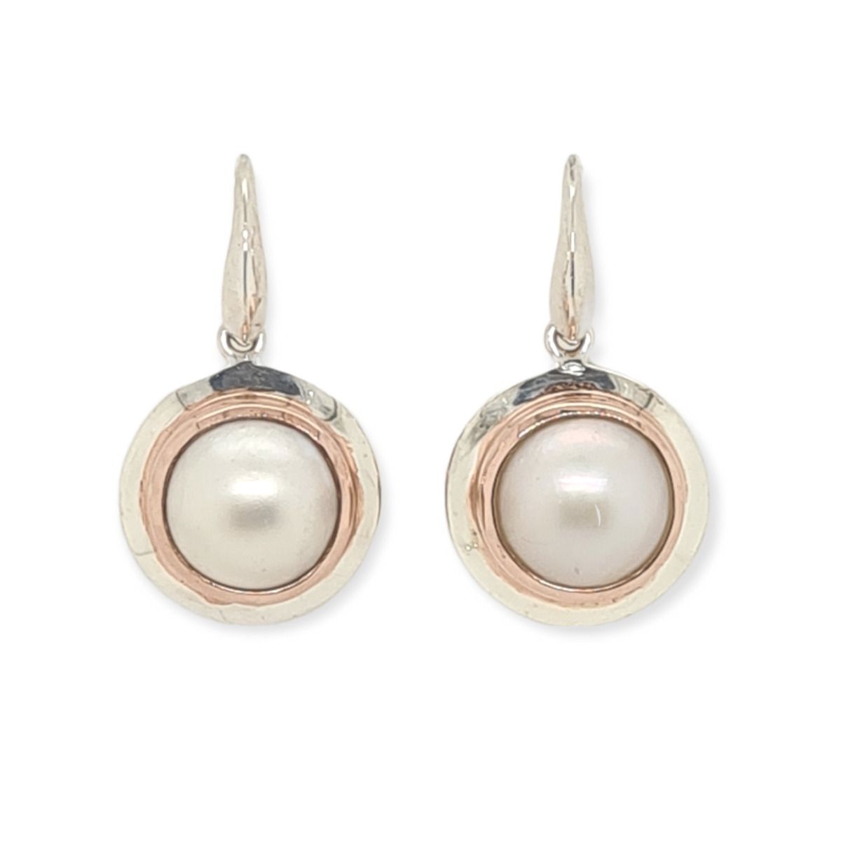 EARRINGS S/S & RGP MABE PEARL