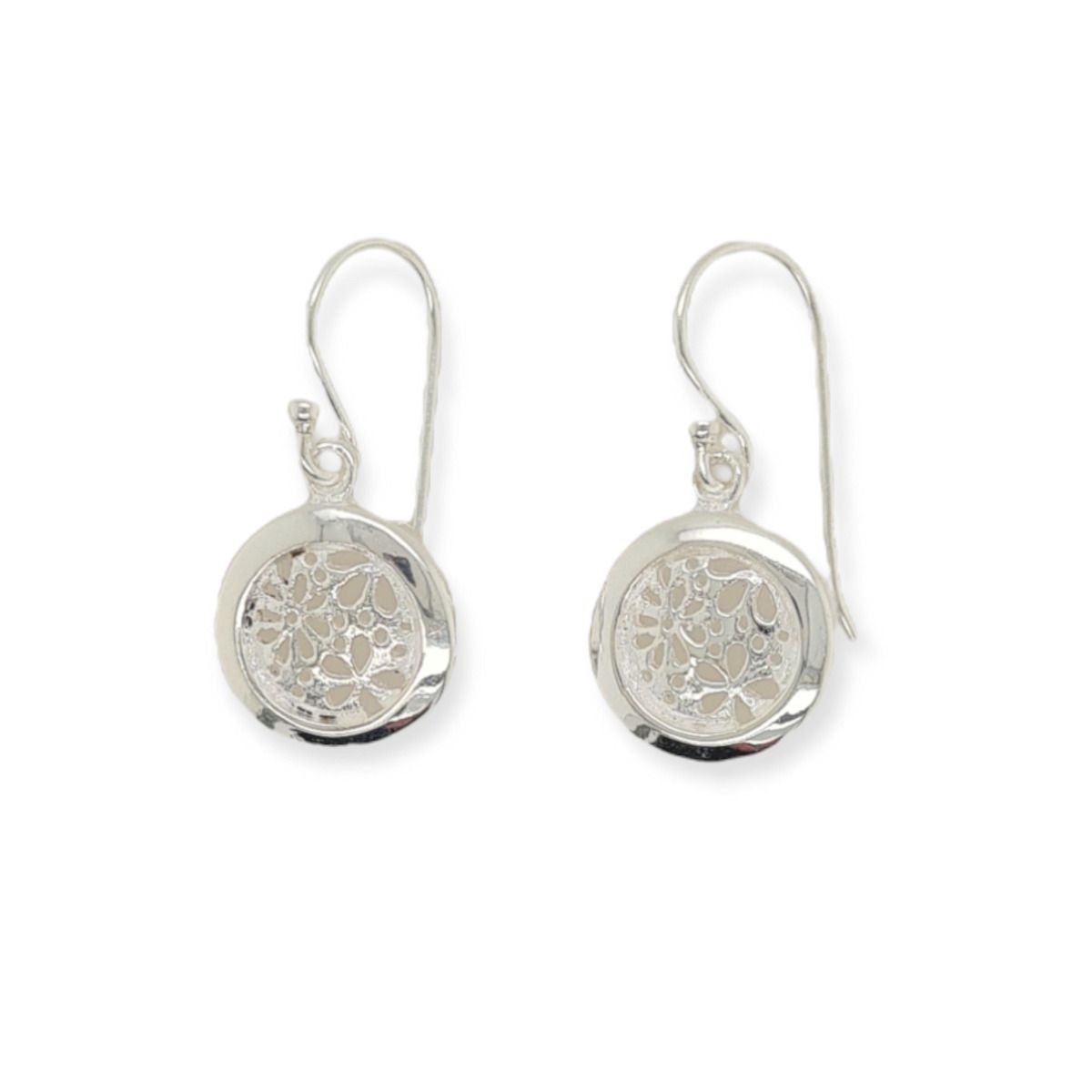 EARRINGS S/S ROUND FLOWERS