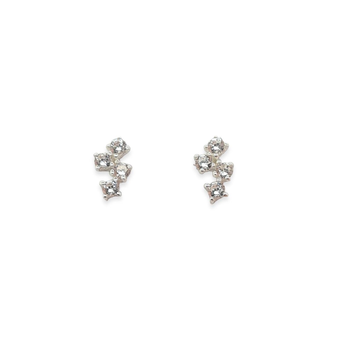 STUDS S/S CZ 4 STONE DROP