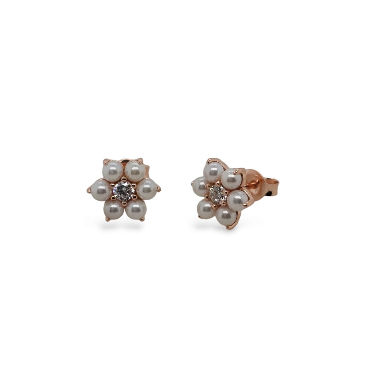 STUDS S/S RGP  & F/W PEARL CZ