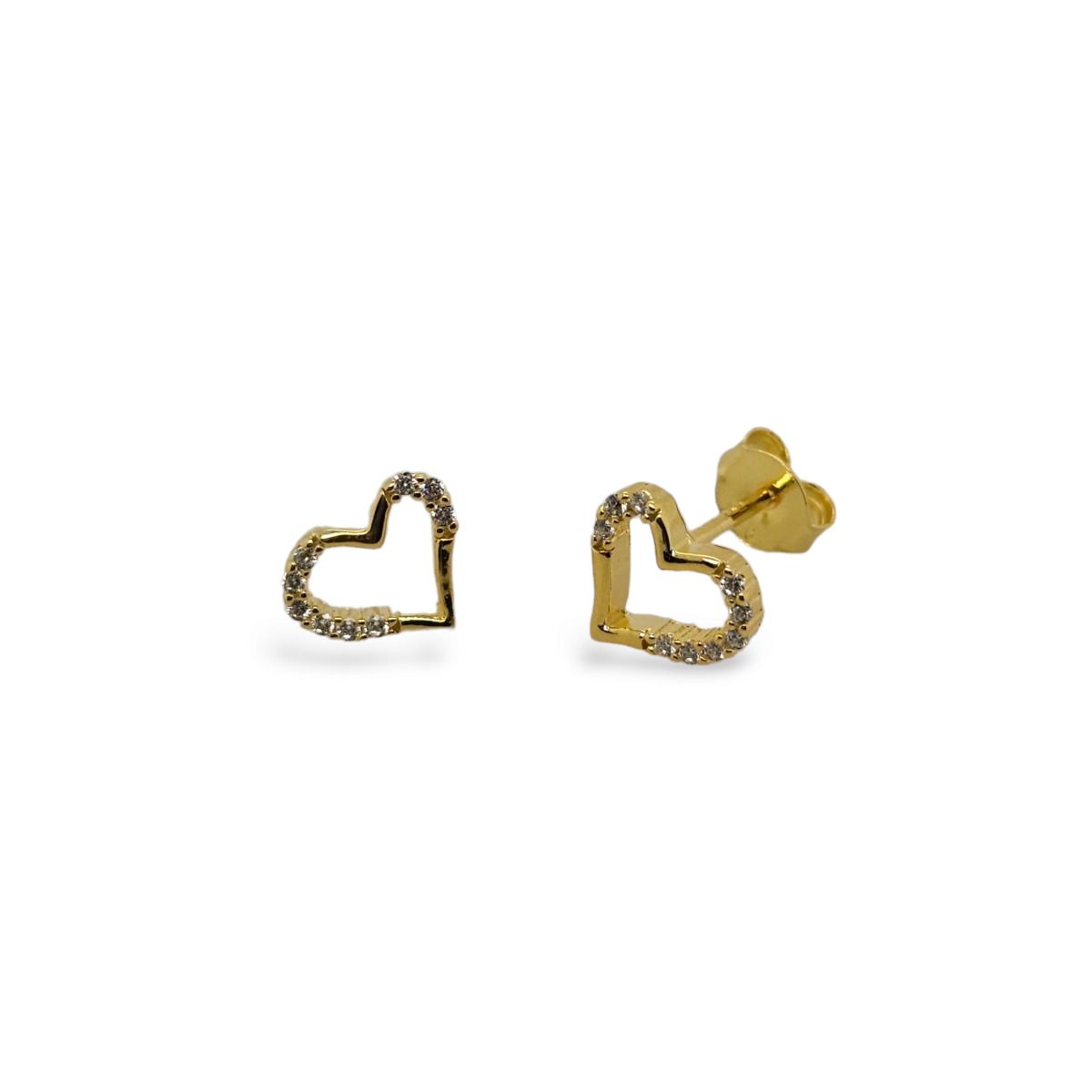 STUDS S/S & YGP CZ HEARTS