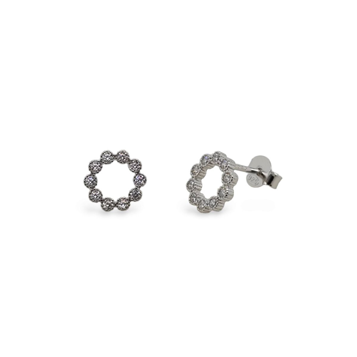 STUDS S/SILVER & CZ CIRCLES