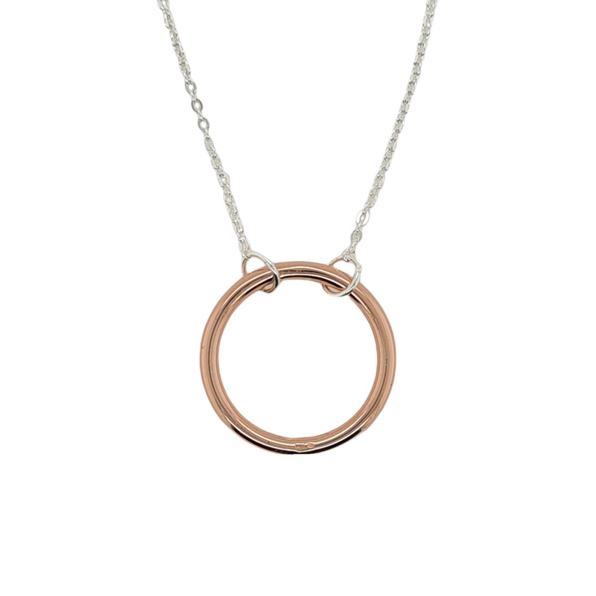 PENDANT S/S CIRCLE 2 TONE