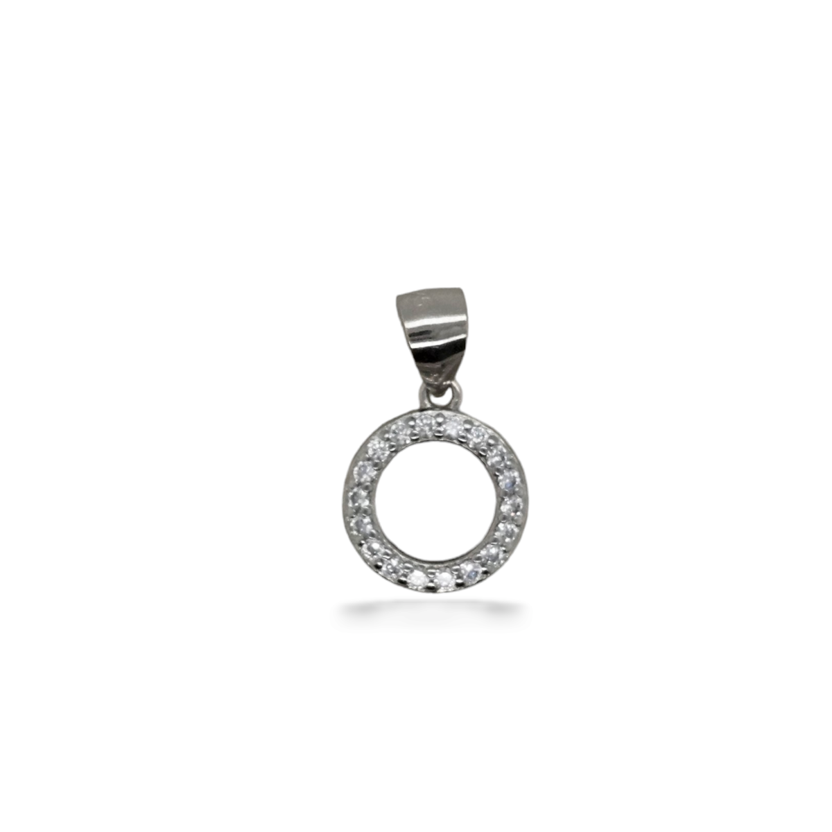 PENDANT S/S CZ OPEN CIRCLE