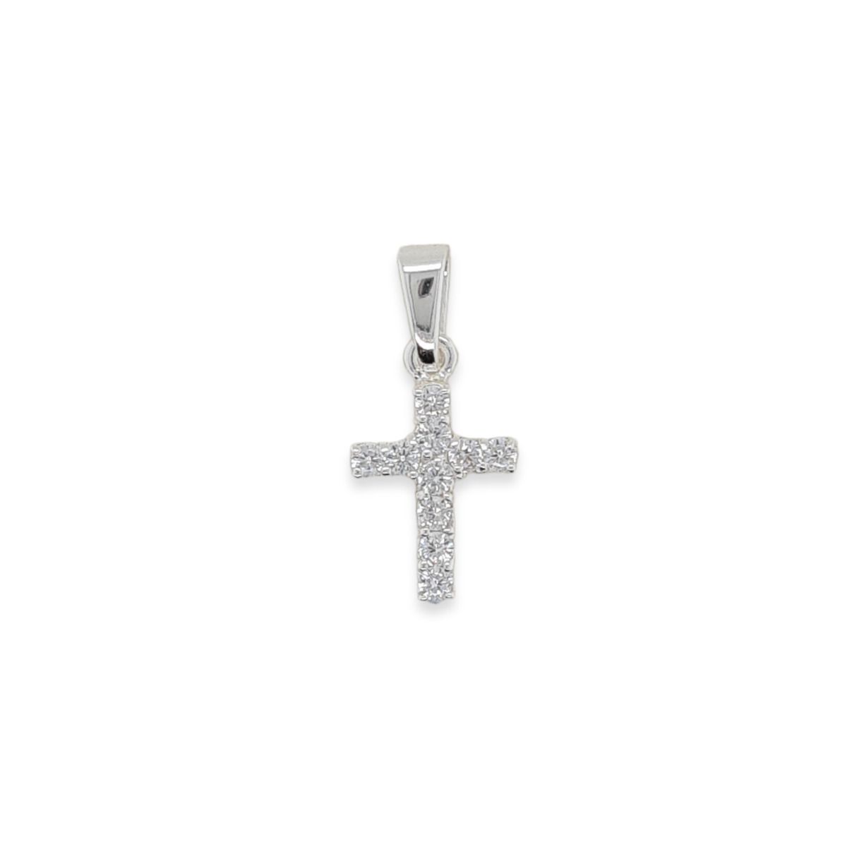 PENDANT S/S & CZ SET CROSS