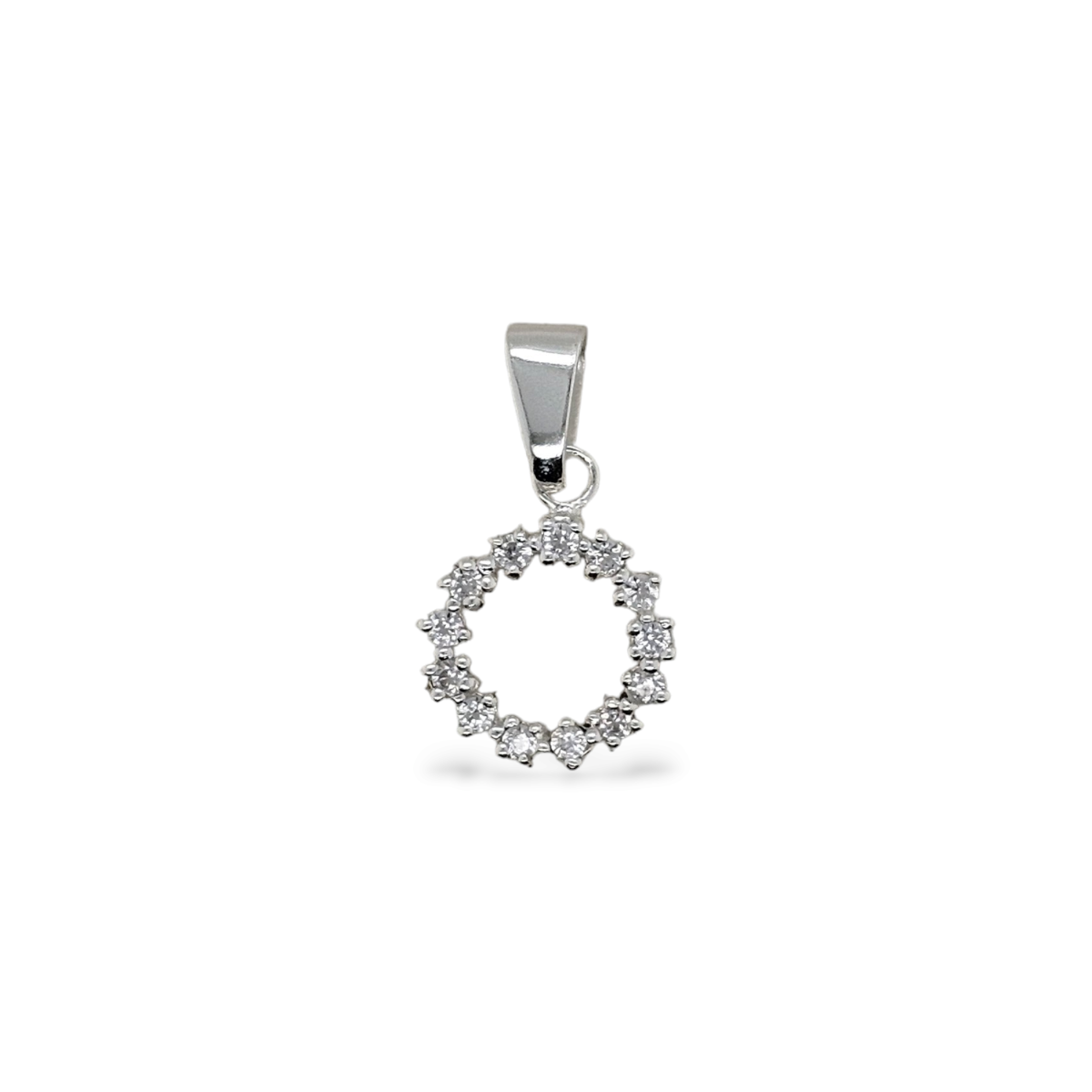 PENDANT S/S & CZ SMALL CIRCLE