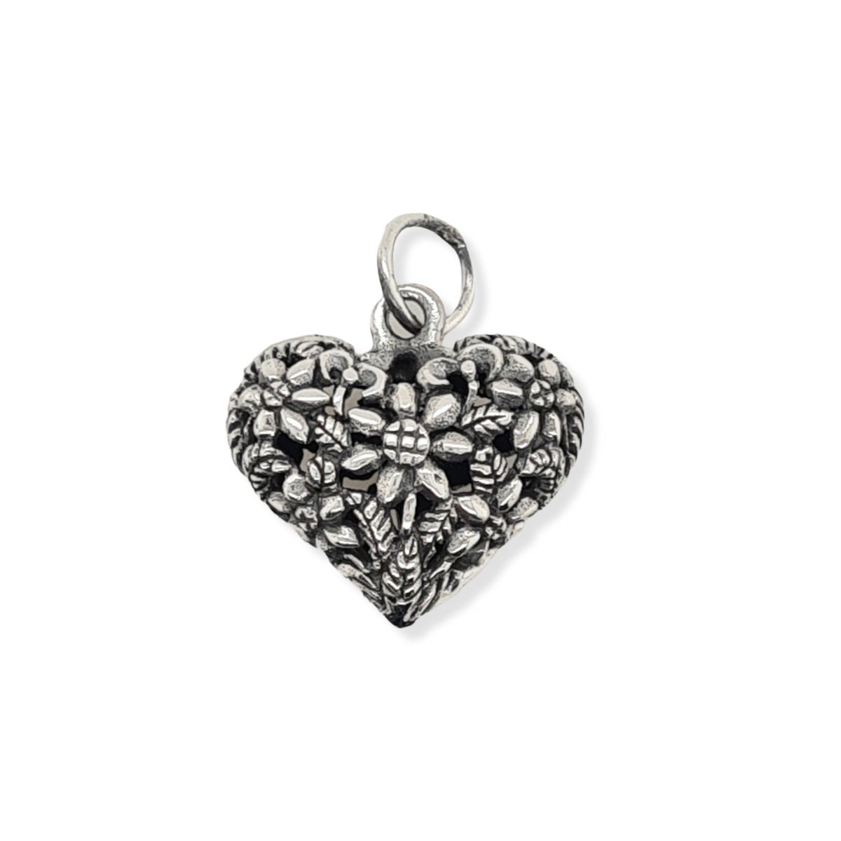 PENDANT S/S FLORAL  HEART