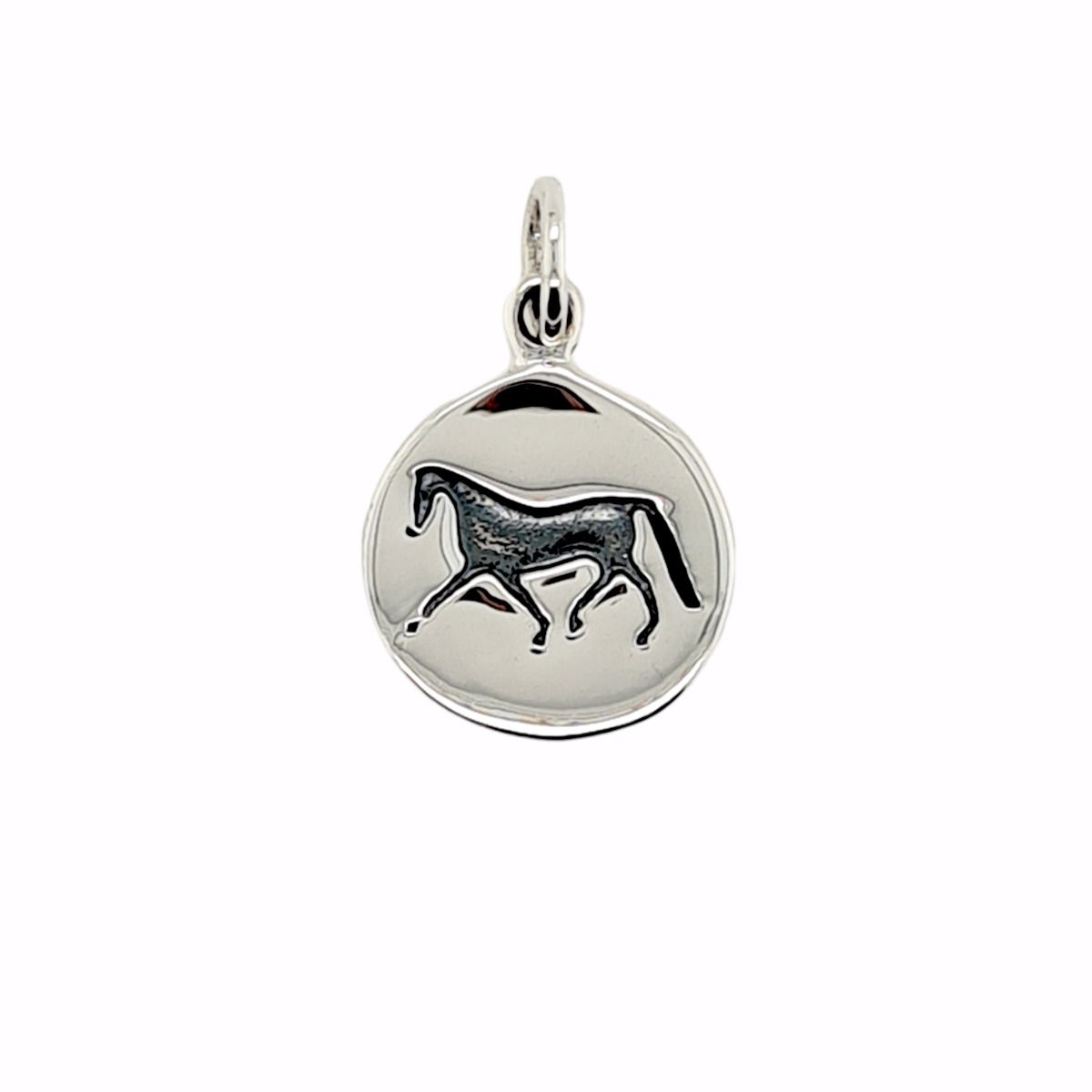 PENDANT S/S HORSE IN DISC