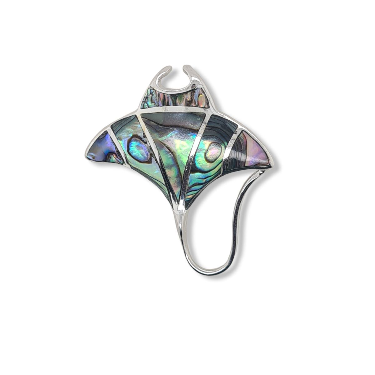 PENDANT S/S MANTA RAY ABALONE