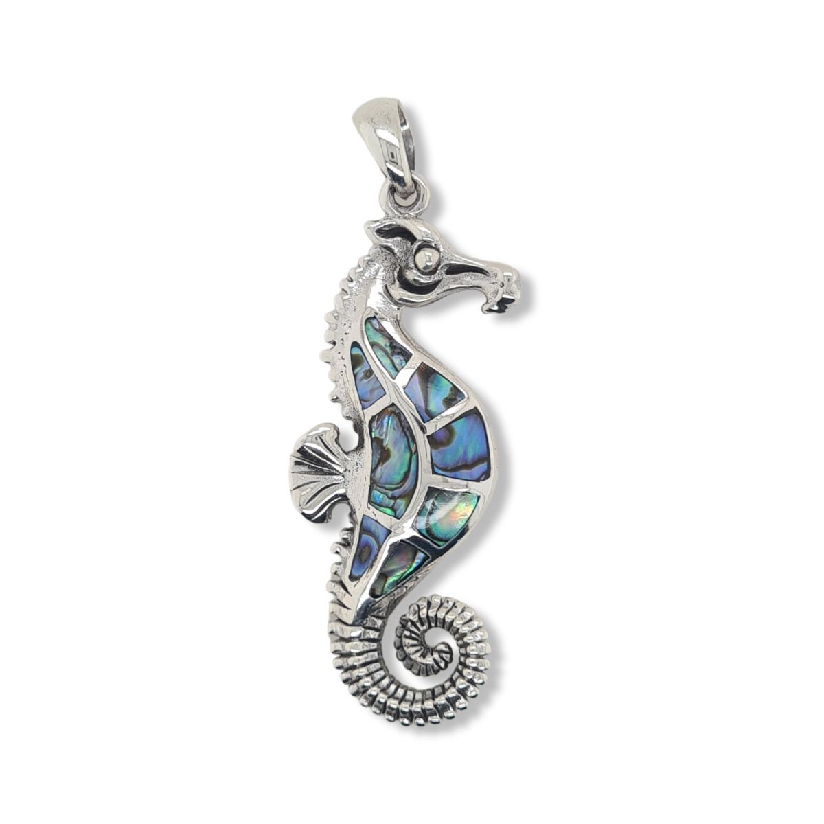 PENDANT S/S & PAUA LG SEAHORSE