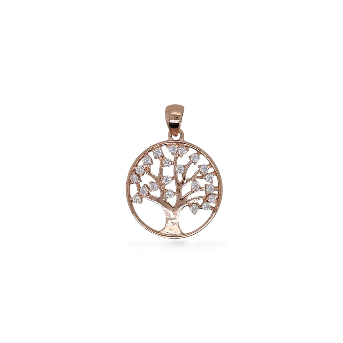 PENDANT S/S & RGP CZ TREE