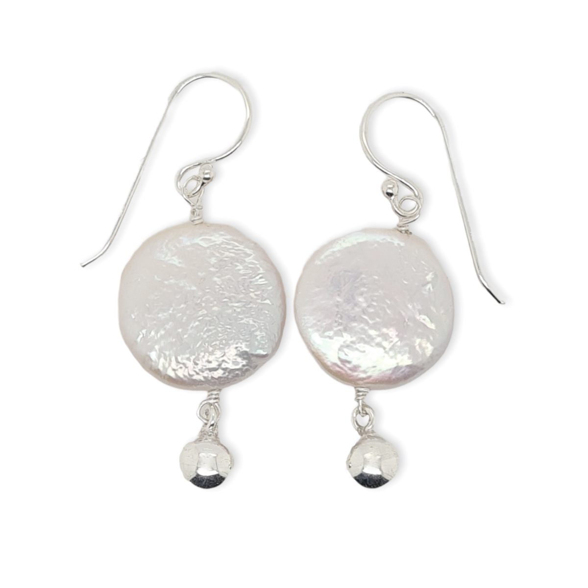 EARRING S/S & PEARL RND DISC