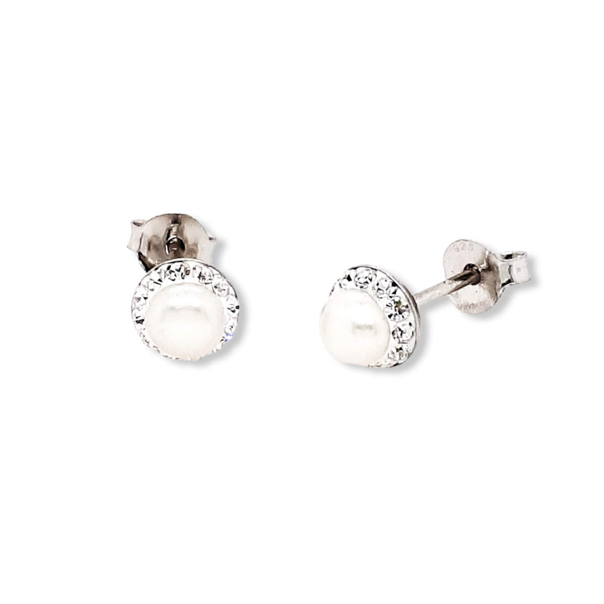 EARRINGS S/S F/W PEARL CZ STD