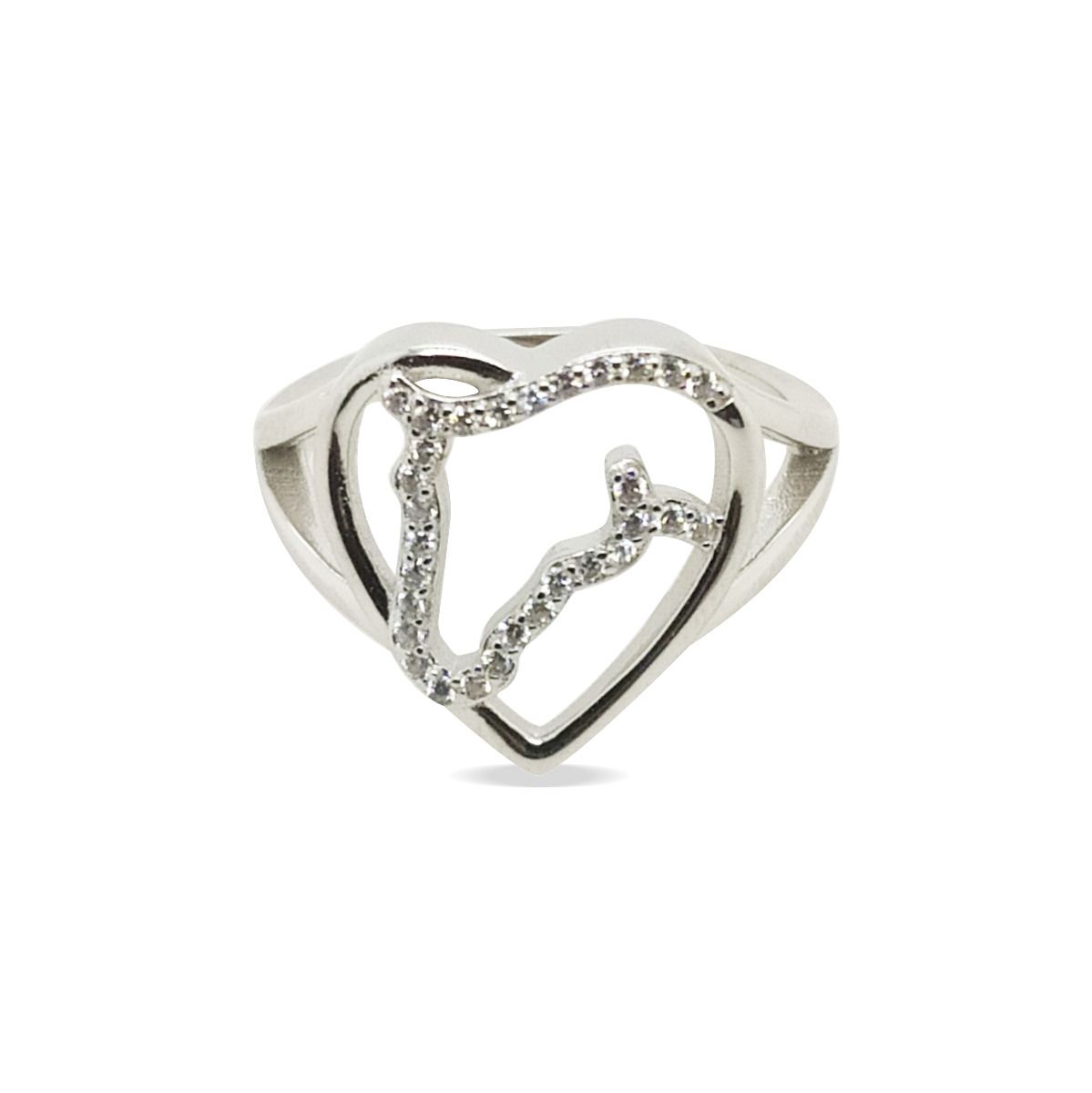 RING S/S & CZ HORSE IN HEART 7