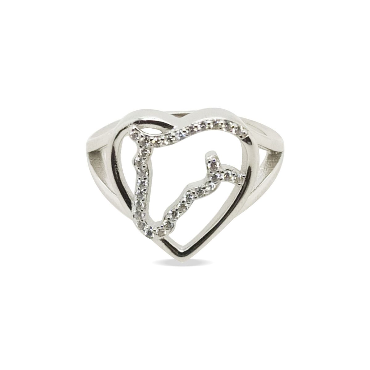 RING S/S & CZ HORSE IN HEART