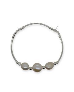BRACELET S/S & 3 BAR PEARLS