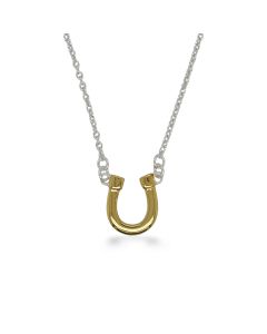 NECKLACE S/S & YGP HORSE SHOE
