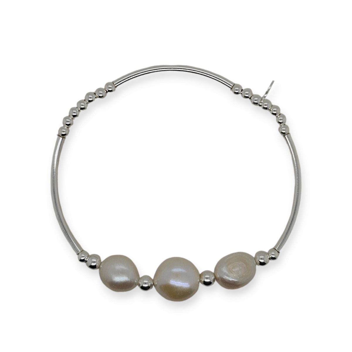 BRACELET S/S & 3 BAR PEARLS