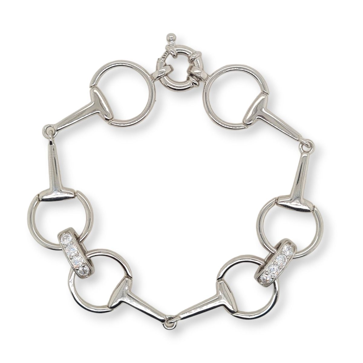 BRACELET S/S & CZ BOLT RING