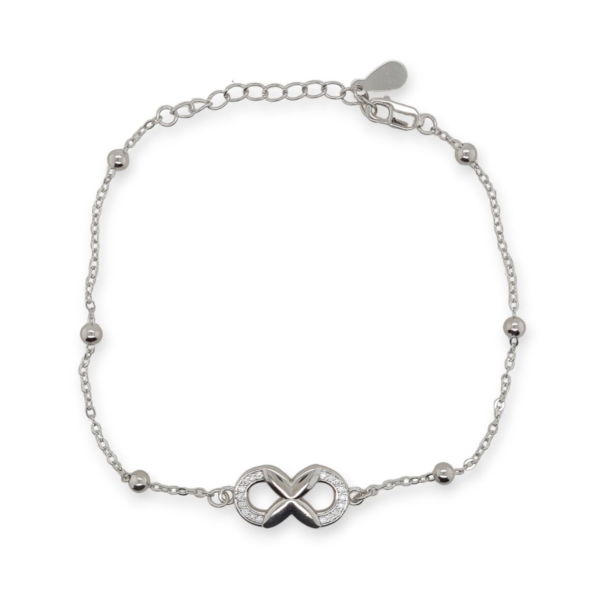 BRACELET S/S & CZ INFINITY 17C