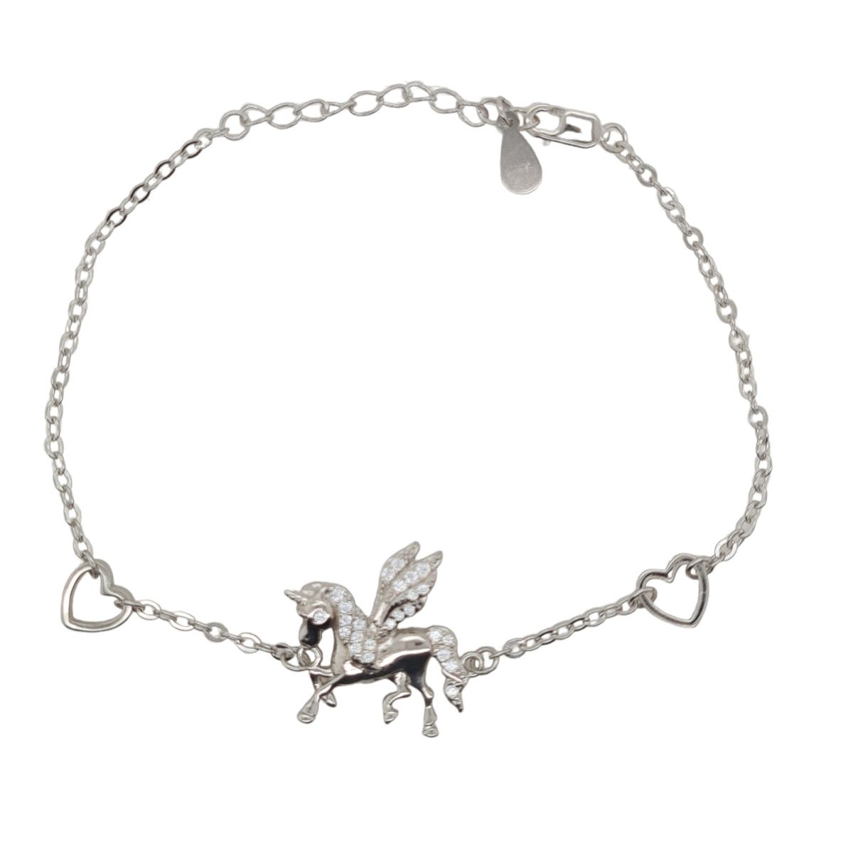 BRACELET S/S & CZ PEGASUS