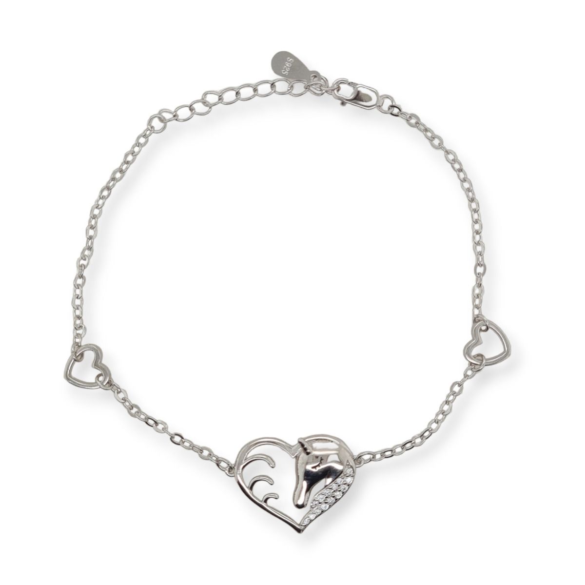 BRACELET S/S & CZ UNICORN