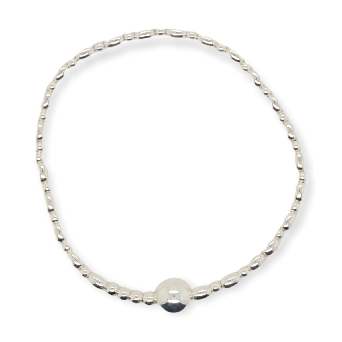 BRACELET S/S OVAL BALL STRETCH